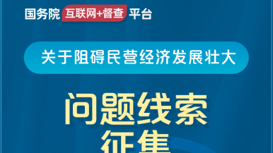 骚穴网国务院“互联网+督查”平台公开征集阻碍民营经济发展壮大问题线索